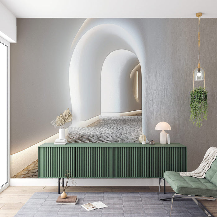 Trompe l'oeil Mural Wallpaper | Light and White Structure