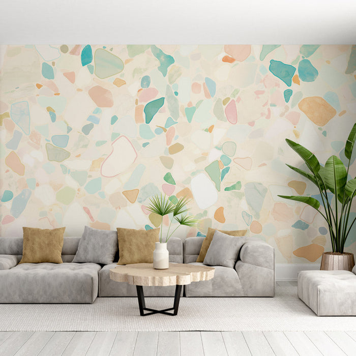 Terrazzo Mural Tapet | Håndtegnede Konturer