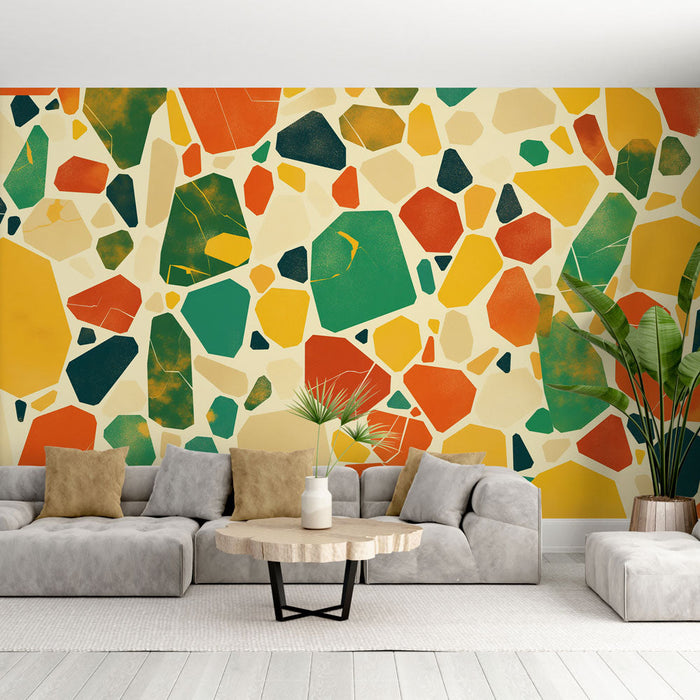 Terrazzo Mural Wallpaper | Heldere Kleurrijke Spetters