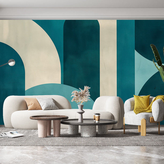 Tapete arch | Shades of teal blue and beige