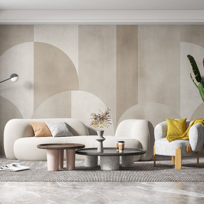 Mural Wallpaper arch | Duality of beige and white colors