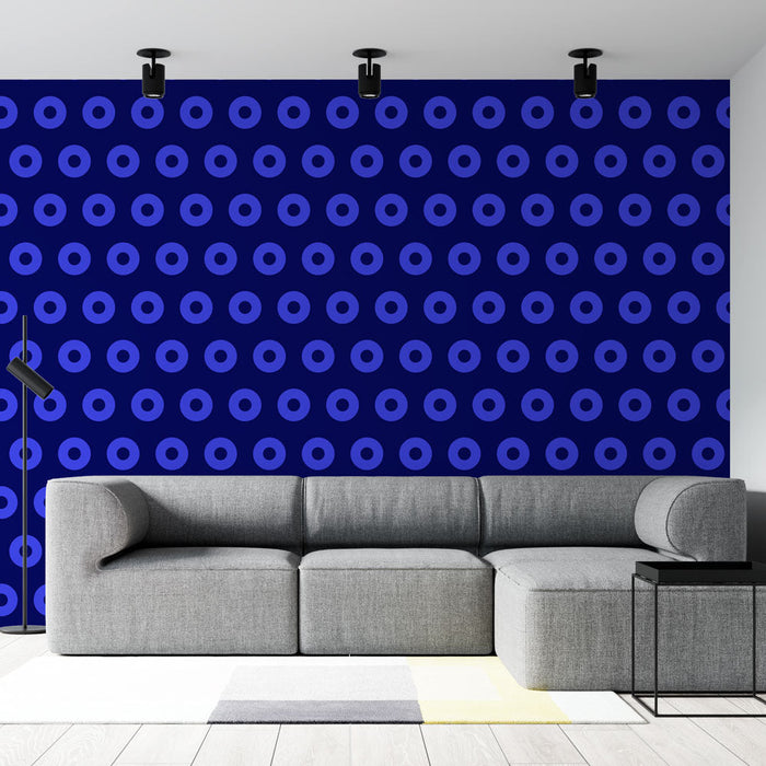 Papel pintado Circle | Patrón de círculos azules sobre un fondo azul