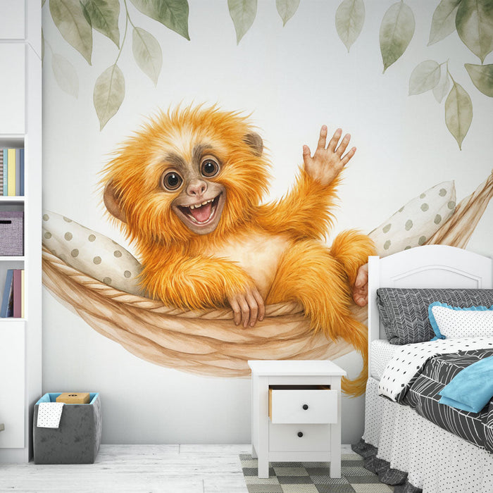 Duvar kağıdı sevimli hayvan | Hamakta turuncu maymun