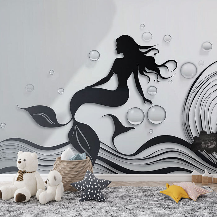 Tapeta syrena | Elegancka sylwetka w czerni i bieli
