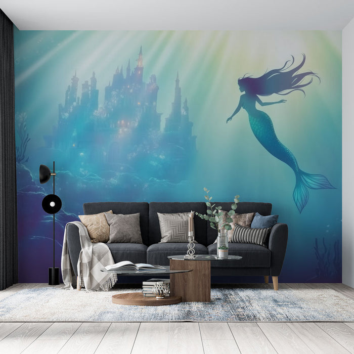 Falfestmény sellő | Elvarázsolt víz alatti királyság