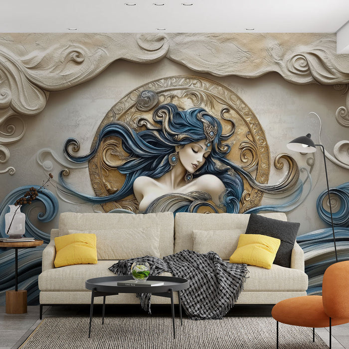Ταπετσαρία τοίχου | Θαλάσσιες και θηλυκές ανακλίσεις