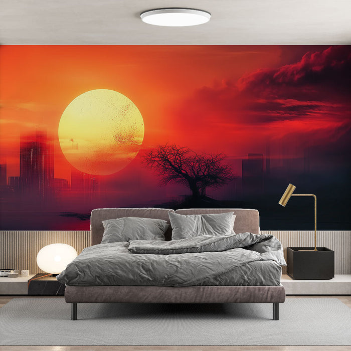 Tapete urbaner Abenddämmerung | Strahlen und Gelassenheit