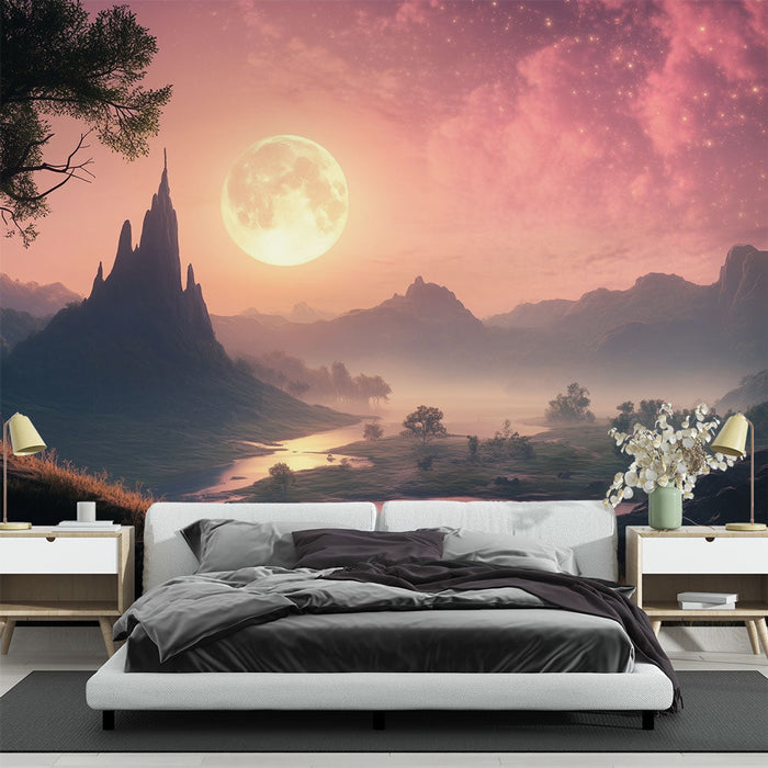 Tapeta lunarni krajolik | Očaravajuća mjesečeva svjetlostna atmosfera