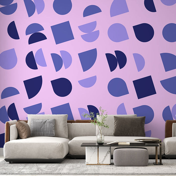 Tapeta geometryczna | Różowy i niebieski wzór