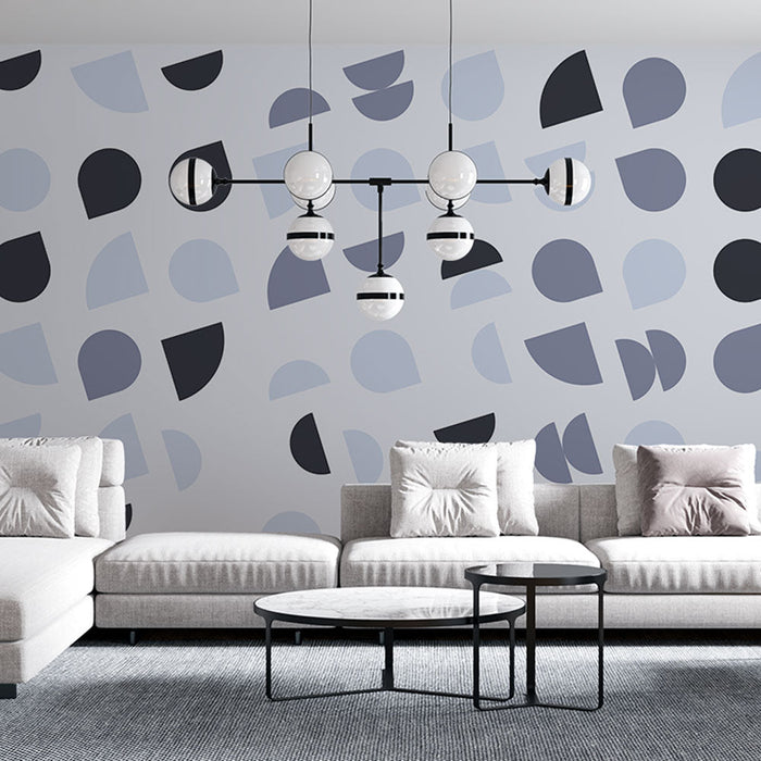 Mural Wallpaper geometric | Blue and gray abstract patterns