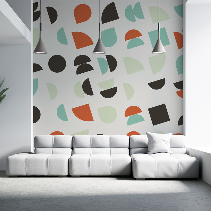 Muraaltapeet geomeetrilised kujundid | Moodne värvikas muster