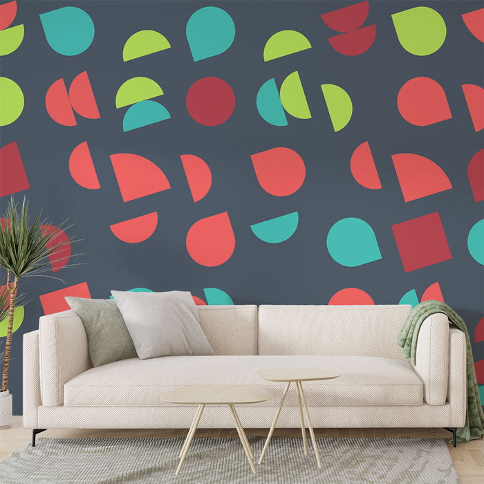 Colorful geometric mural wallpaper | Modern and abstract design