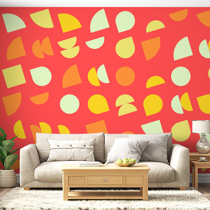 Геометрични тапети | Ретро цветен модел