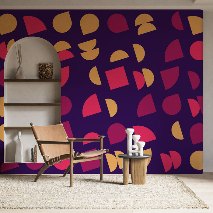 Falfestmény tapéta geometriai formák | Dinamikus sokszínű