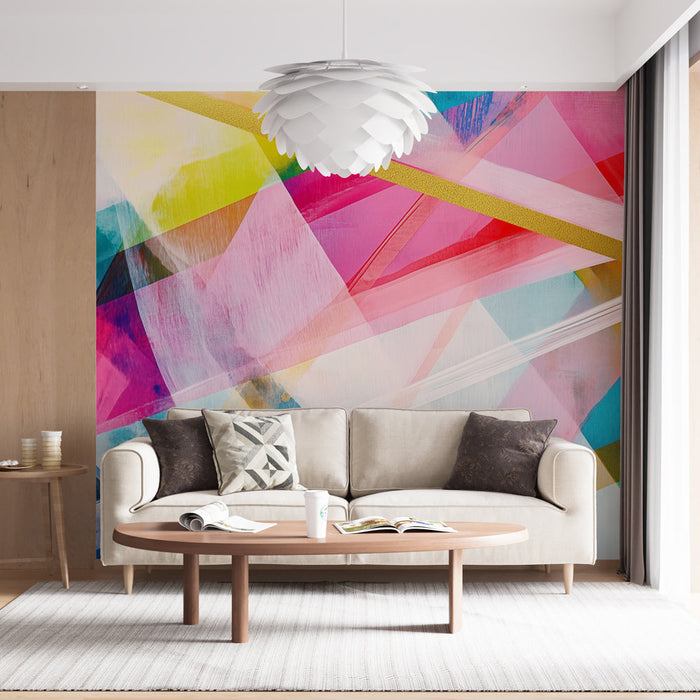 Fototapet soyut | Parlak renkler ve geometrik çizgiler