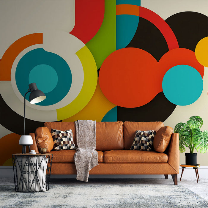 Muraaltapeet | Modernsed värvilised ringid