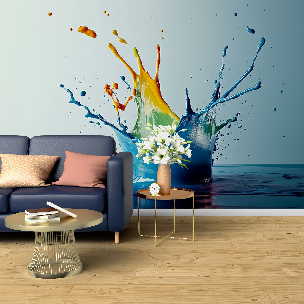 Mural Wallpaper paint splash | Dynamic and colorful wall art — WonderMural