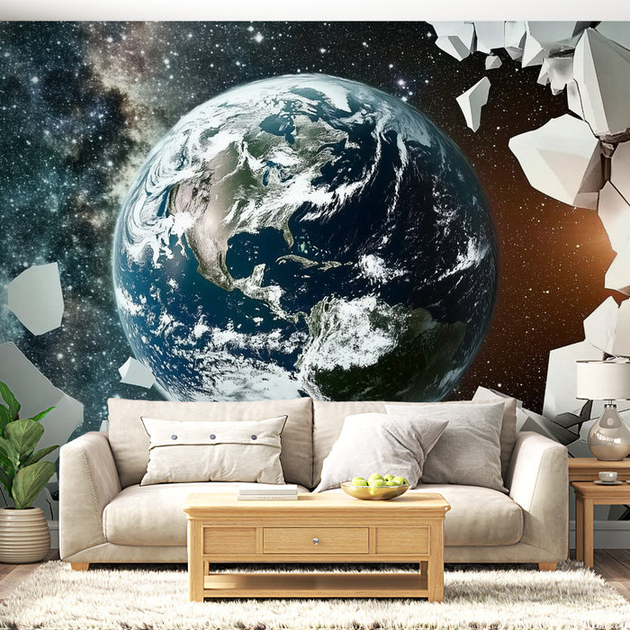 Χώρος ταπετσαρίας | Λαμπερή γη στο σύμπαν