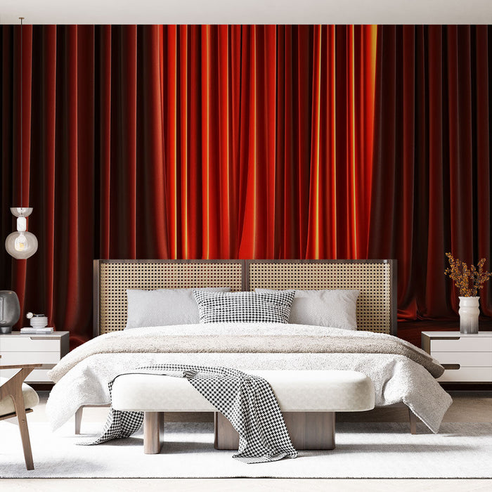 Tapeta divadelní scéna | Dramatické červené závěsy