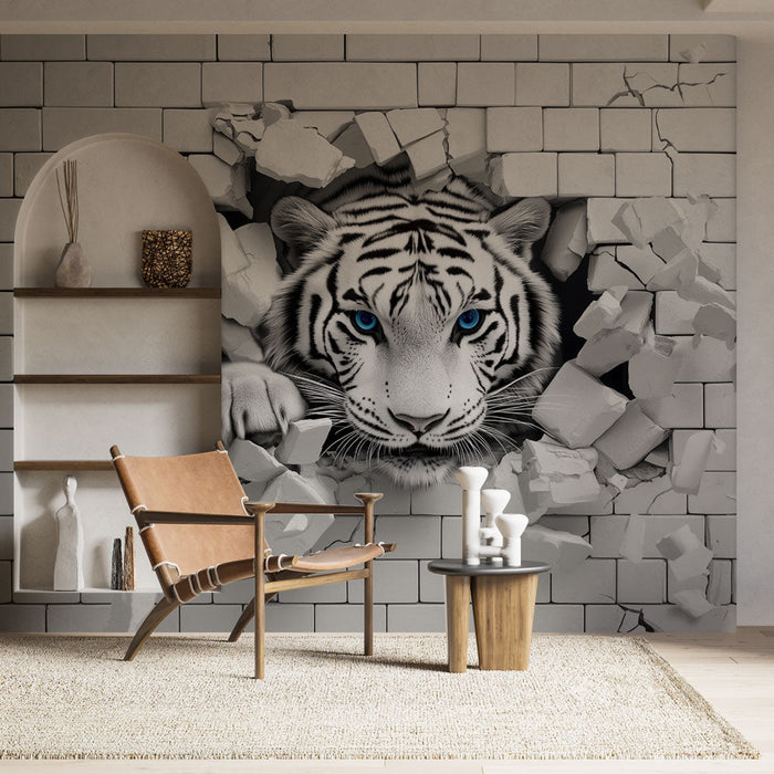 Tapete weißer Tiger | Auffälliges und modernes Design