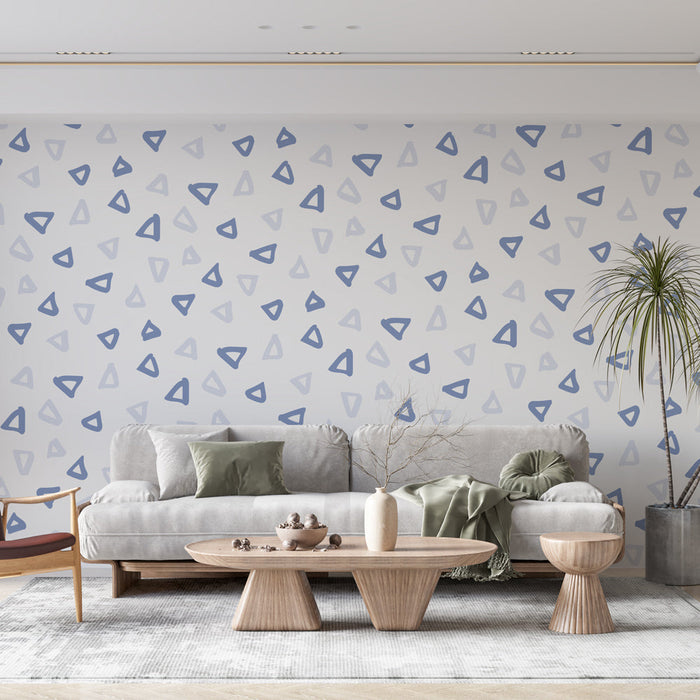 Tapetti kolmioita | Sininen geometrinen kuvio