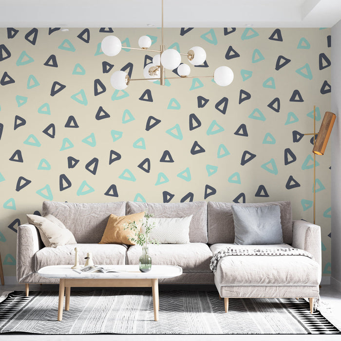 Papel pintado geométrico | Patrón de triángulos pastel
