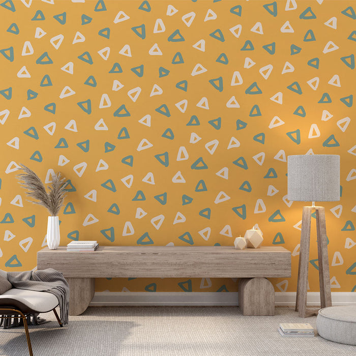 Tapeta trojkatna | Retro kolorowy wzor