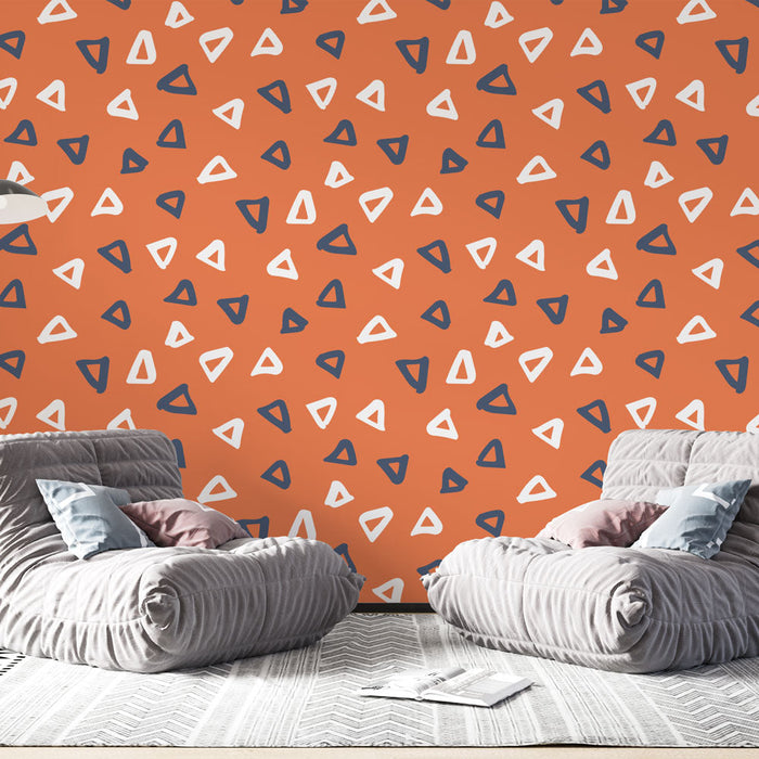 Tapeta | Retro Trojúhelník na oranžovém pozadí