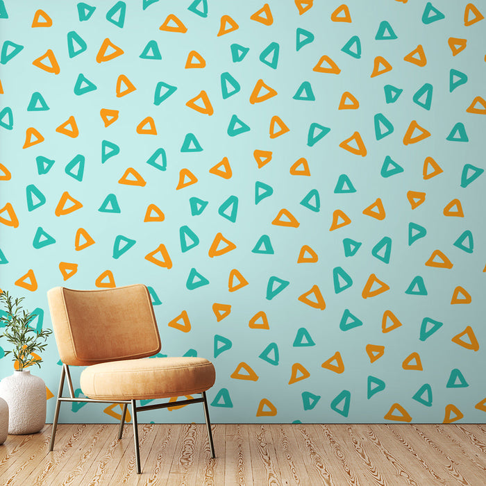 Fototapet geometrisk | Farverigt trekantet mønster