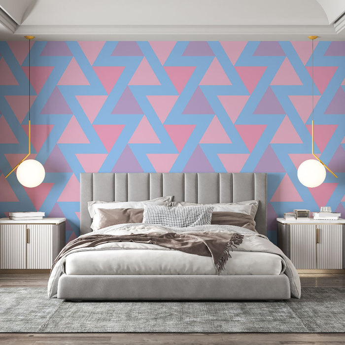 Pastel Geometrisk Tapet | Trekant Design