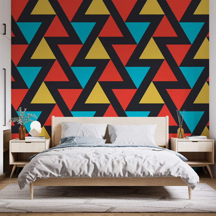 Papel de parede geométrico colorido | Triângulos modernos