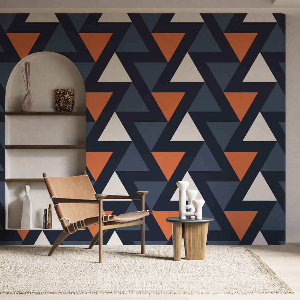 Mural Wallpaper geometric | Modern triangular pattern — WonderMural