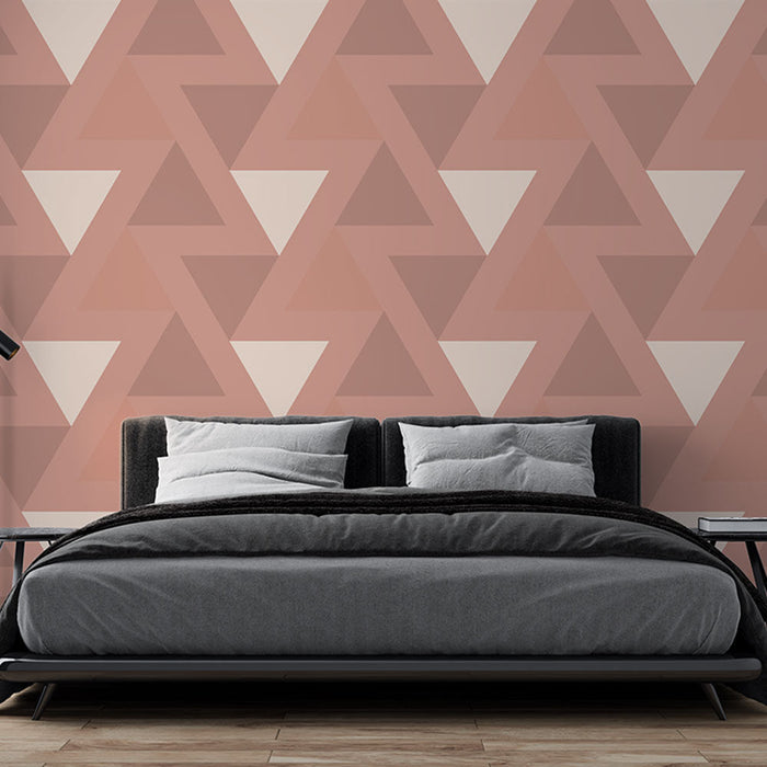 Tapetti geometrinen | Vaaleanpunainen kolmio kuvio