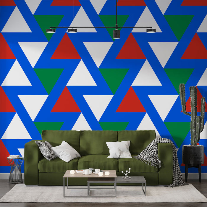 Tapet geometrisk | Farverige trekanter mønster