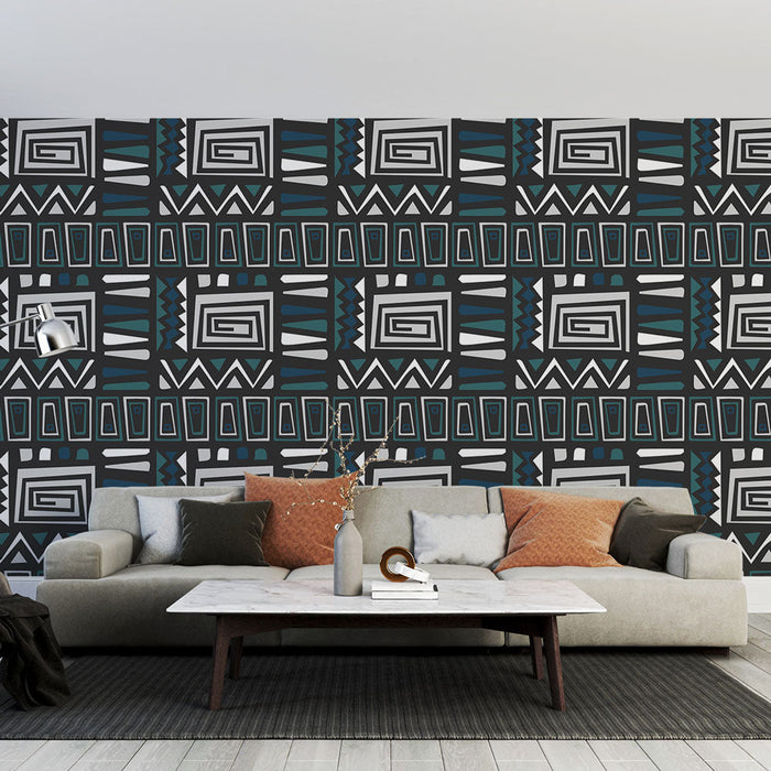 Mural Wallpaper geometric tribal | Abstract patterns