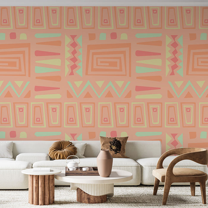 Mural Wallpaper geometric | Colorful pastel patterns