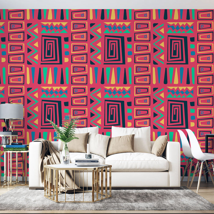 Mural Wallpaper geometric | Colorful abstract patterns