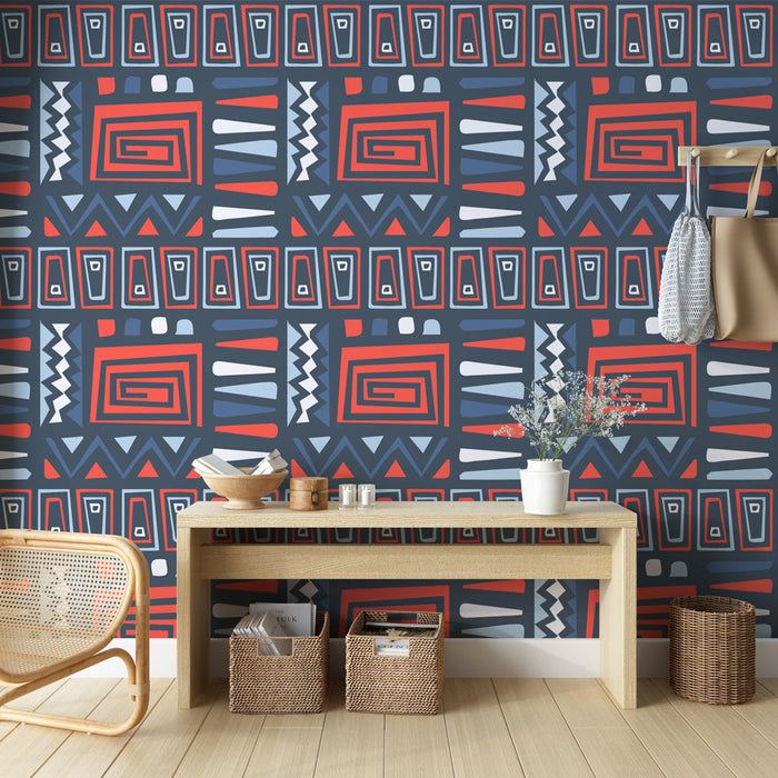 Mural Wallpaper geometric ethnic | Colorful abstract patterns