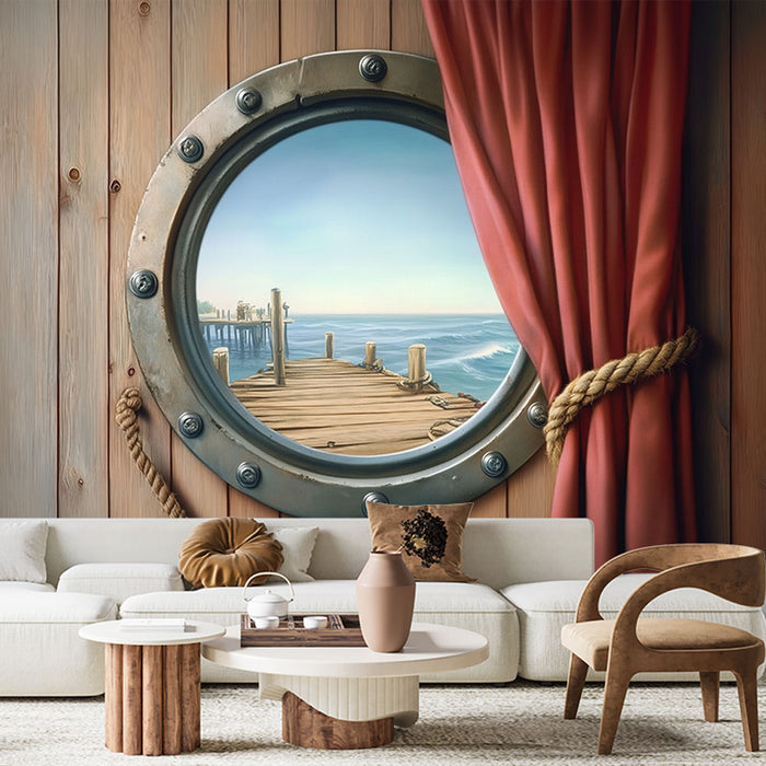 Nástěnná tapeta porthole | Únik na moře