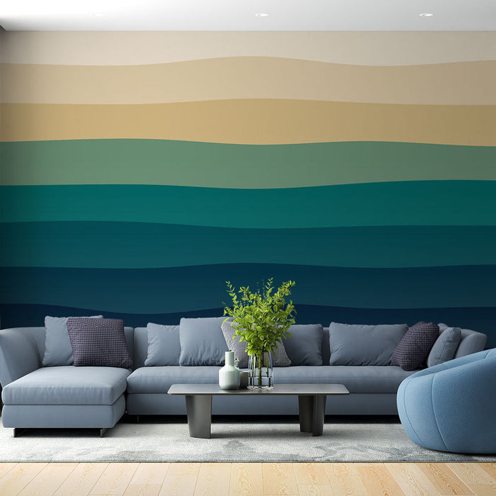 Градиент на стенопис тапет | Пейзаж на цветни вълни
