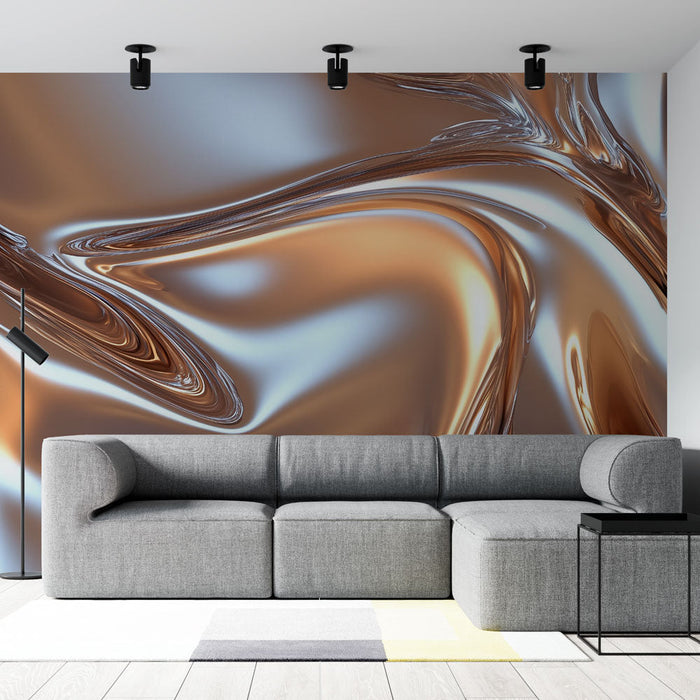 Tapeta Metalliczna | Płynne i Chromatyczne Refleksje