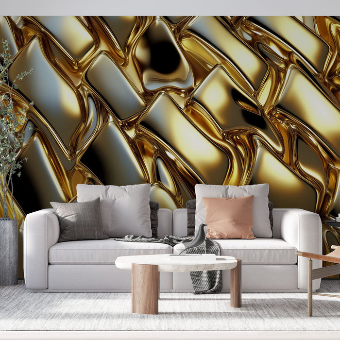 Mural Wallpaper or | Metallic abstract design