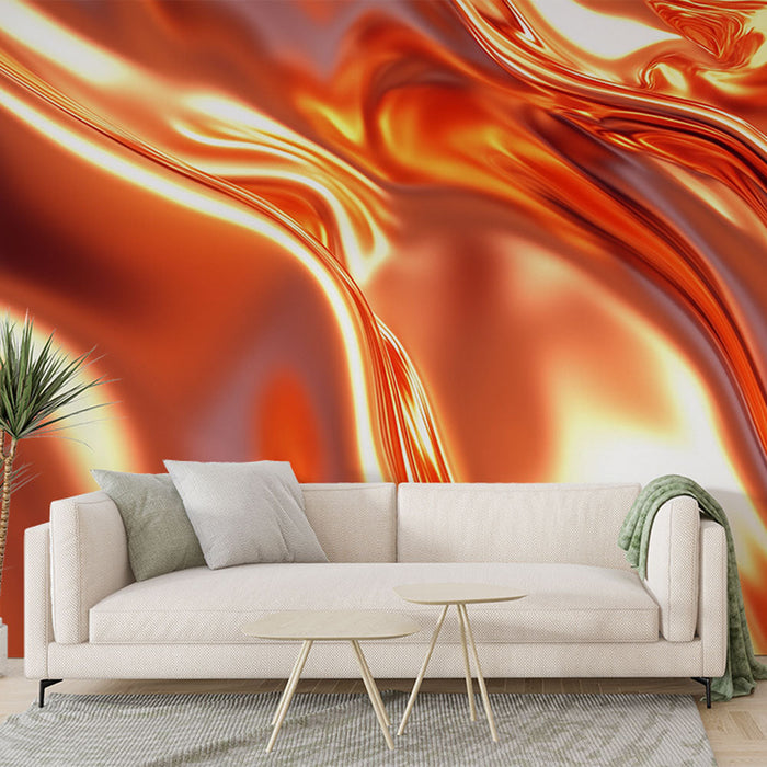 Mural Wallpaper abstract | Copper metallic effect