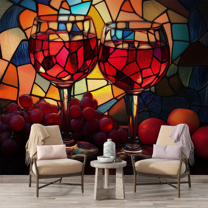 Fototapet vitrail | Stemning Vine og Frugter