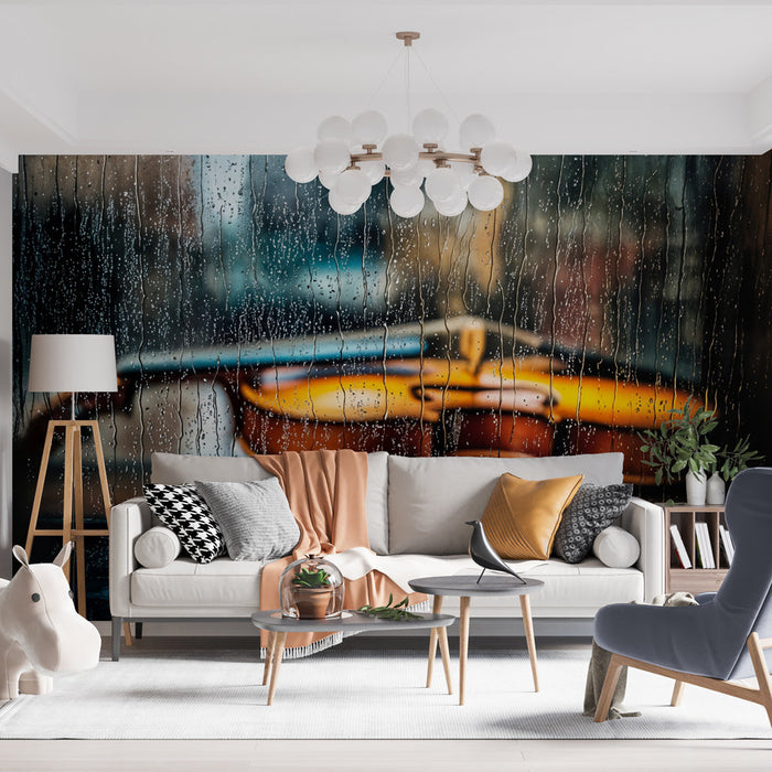 Carta da parati violino | Atmosfera piovosa e malinconica