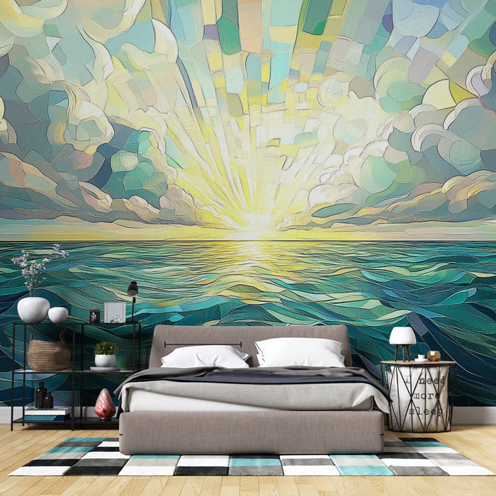 Tapeta ocean | Umjetnička ilustracija pri izlasku sunca