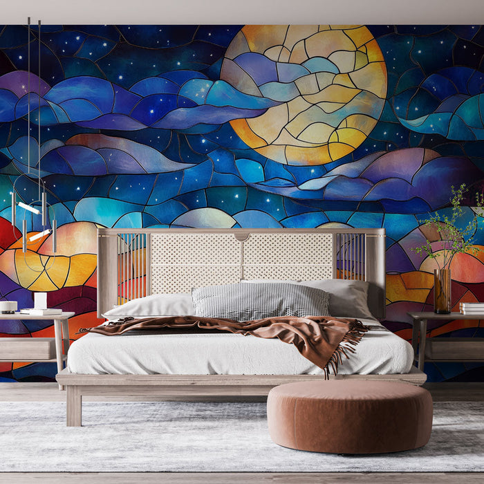 Carta da parati vetrata | Paesaggio celeste dai colori vivaci