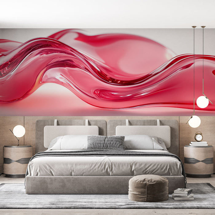 Mural Wallpaper red-wavy | Modern abstract design